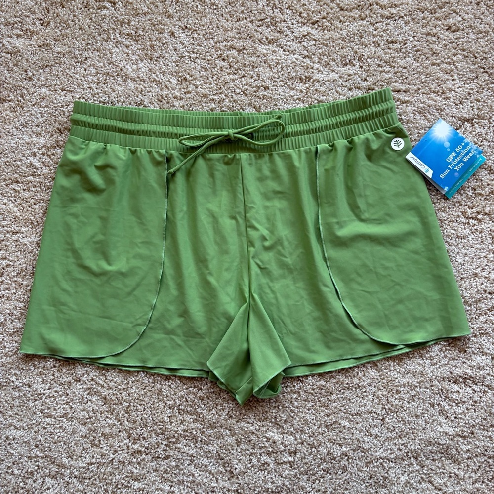 Coolibar Duval Swim Shorts Athletic Shorts in Green Size XXL